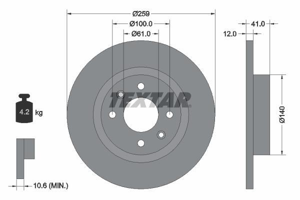 Disques de frein TEXTAR ref. 92175103