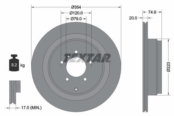 Disques de frein TEXTAR 92175503