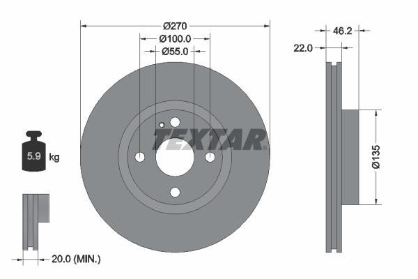 Disques de frein TEXTAR ref. 92175903