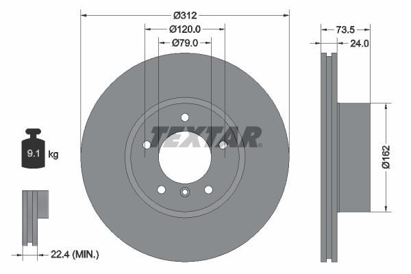 Disques de frein TEXTAR ref. 92176105