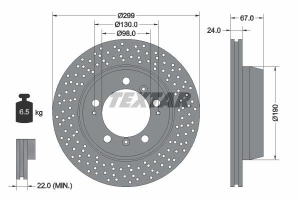 Disques de frein TEXTAR ref. 92176705