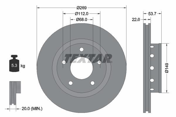 Disques de frein TEXTAR ref. 92176803