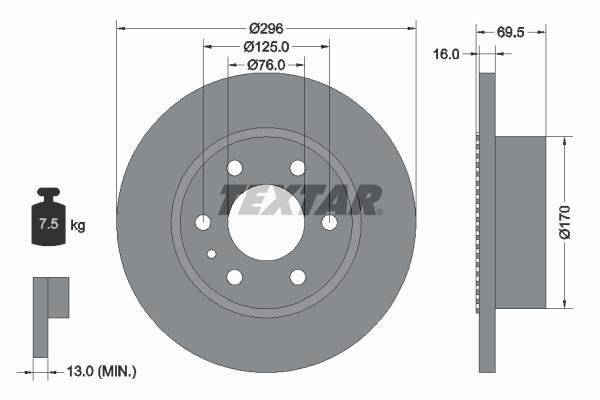 Disques de frein TEXTAR 93177500