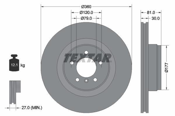 Discos de travão TEXTAR 92178403