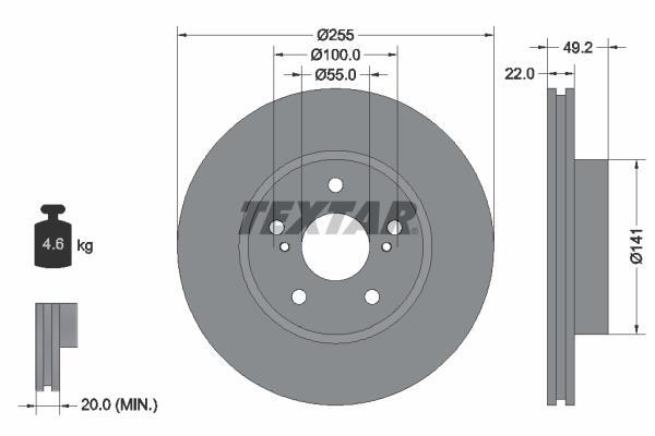 Discos de travão TEXTAR 92179503