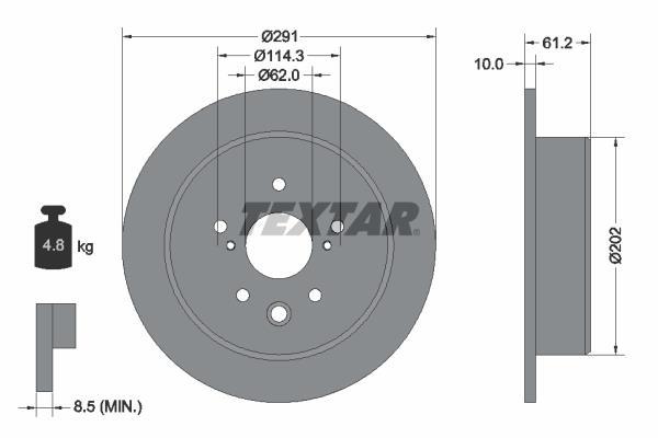 Disques de frein TEXTAR ref. 92179803