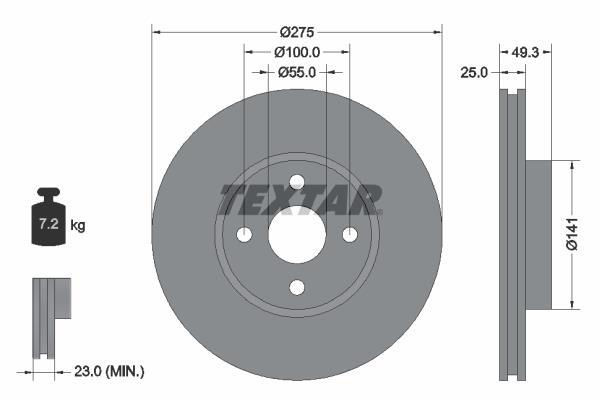 Disques de frein TEXTAR 92180303