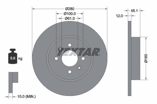 Disques de frein TEXTAR 92181203
