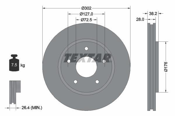 Disques de frein TEXTAR 92181503