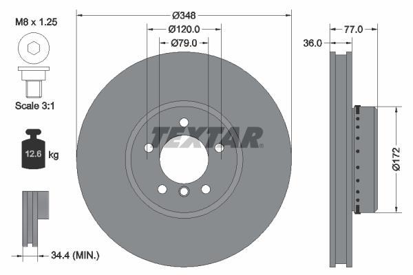 Discos de travão TEXTAR 92182425