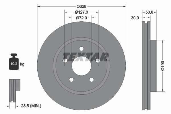 Disques de frein TEXTAR 92184505