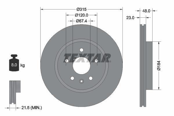 Disques de frein TEXTAR 92187303