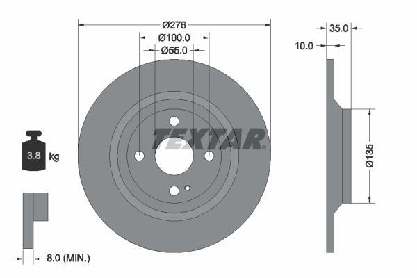 Disques de frein TEXTAR 92188303