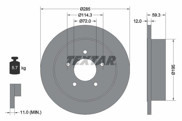 Disques de frein TEXTAR 92194003