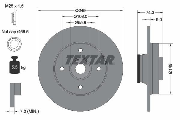 Discos de travão TEXTAR 92194103