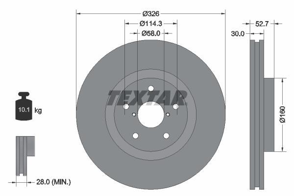 Disques de frein TEXTAR 92194303