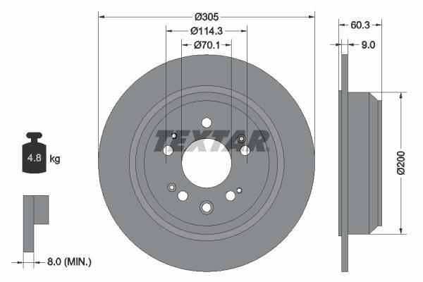Disques de frein TEXTAR 92195100
