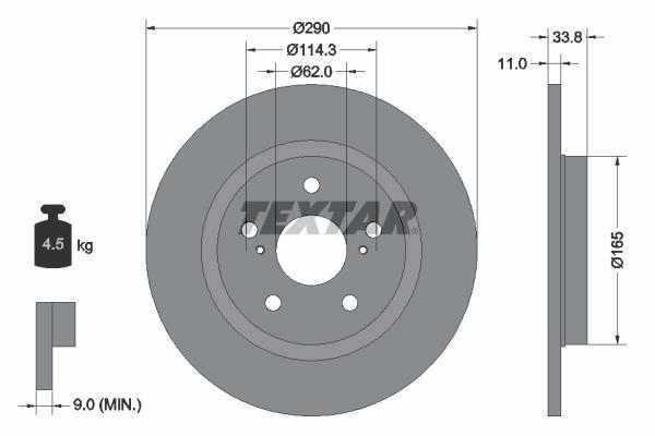 Disques de frein TEXTAR 92195200