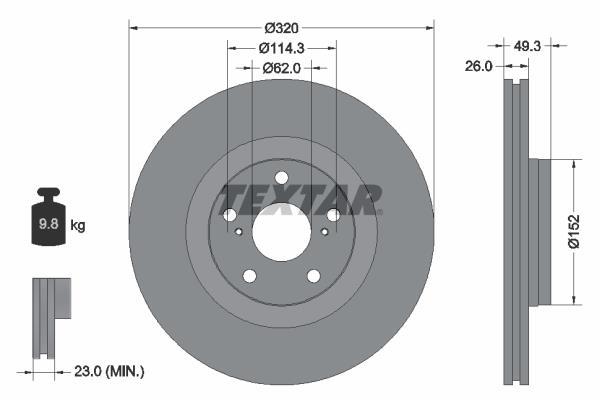 Disques de frein TEXTAR ref. 92195303