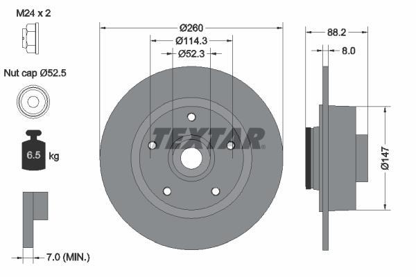 Disques de frein TEXTAR ref. 92195903