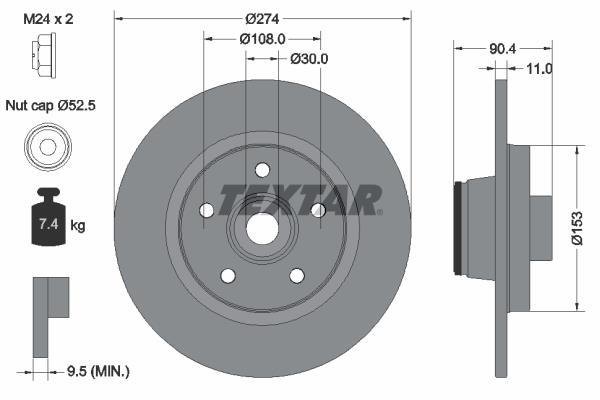 Disques de frein TEXTAR 92196203