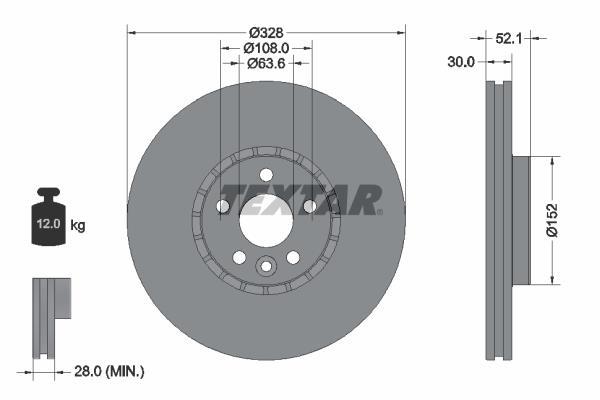 Disques de frein TEXTAR ref. 92196303
