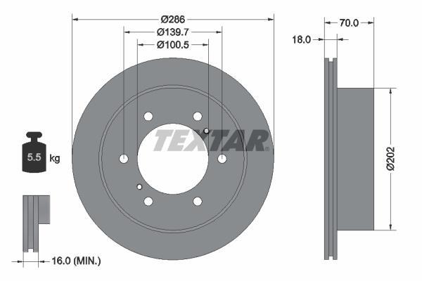 Disques de frein TEXTAR 92198303