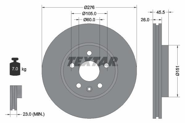 Disques de frein TEXTAR 92198903