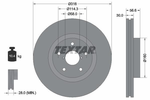 Discos de travão TEXTAR 92199203