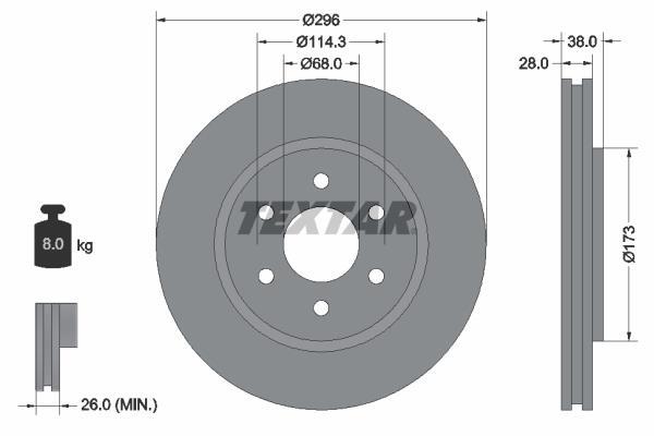 Disques de frein TEXTAR 92199603
