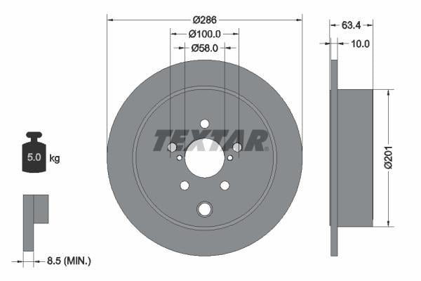 Disques de frein TEXTAR 92200000