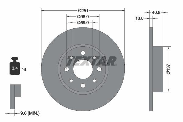 Disques de frein TEXTAR 92202303