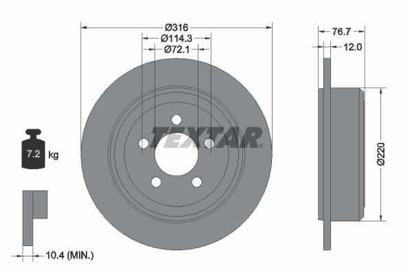 Disques de frein TEXTAR ref. 92202703