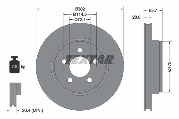 Disques de frein TEXTAR ref. 92203303