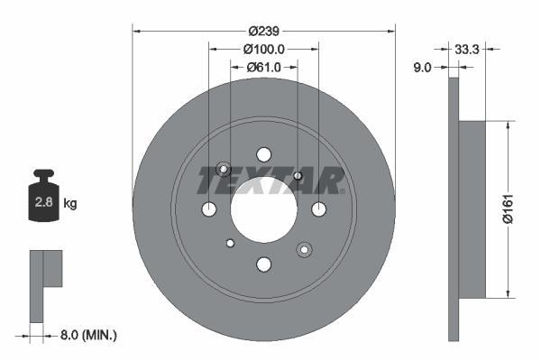 Disques de frein TEXTAR 92204000