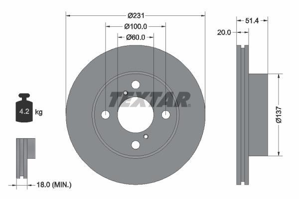 Discos de freno TEXTAR ref. 92204100