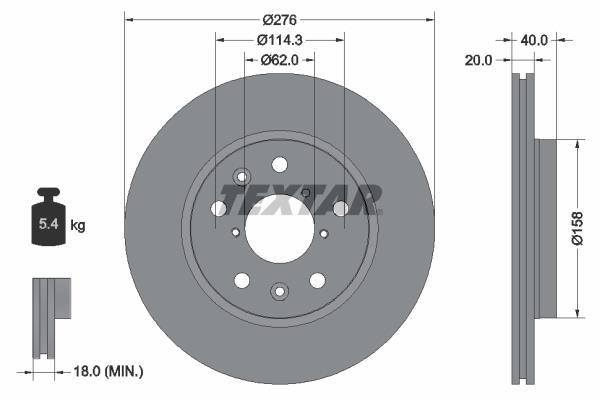 Disques de frein TEXTAR 92204703
