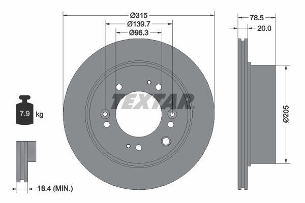 Disques de frein TEXTAR 92205000