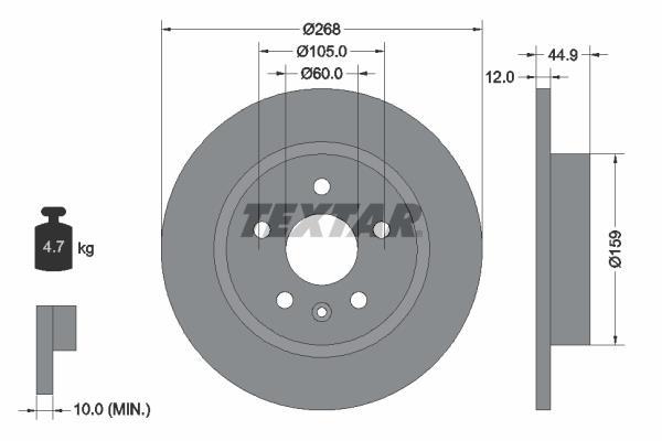 Disques de frein TEXTAR 92205503