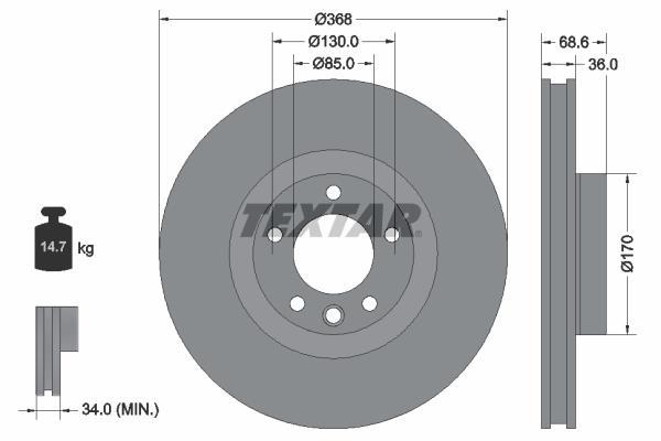 Disques de frein TEXTAR 92213603