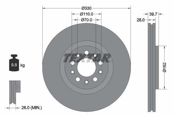 Disques de frein TEXTAR 92220903