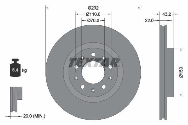 Disques de frein TEXTAR 92221103