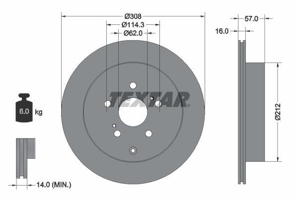 Disques de frein TEXTAR 92222200