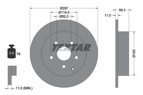 Disques de frein TEXTAR 92222500
