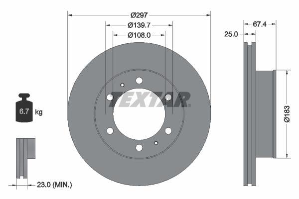 Disques de frein TEXTAR 92222600