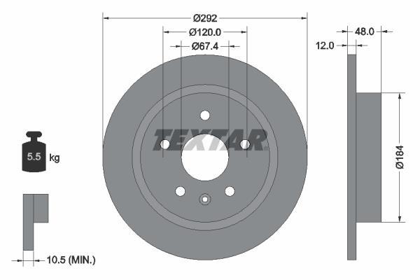 Disques de frein TEXTAR 92222903