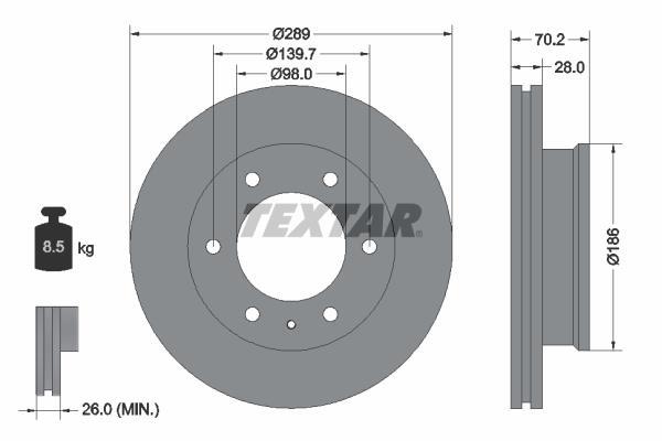 Disques de frein TEXTAR 92223000