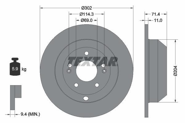 Disques de frein TEXTAR 92223403