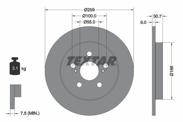 Disques de frein TEXTAR 92224003