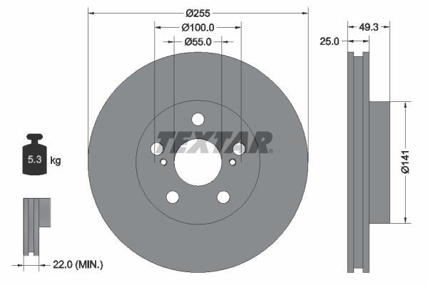 Disques de frein TEXTAR 92225003